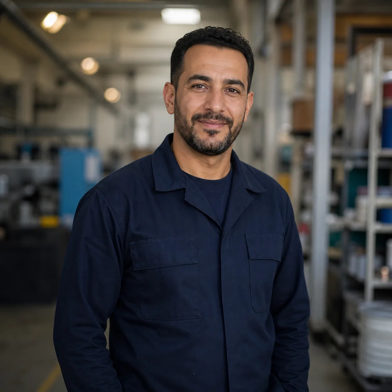 Professionnel en vêtement de travail dans un environnement industriel